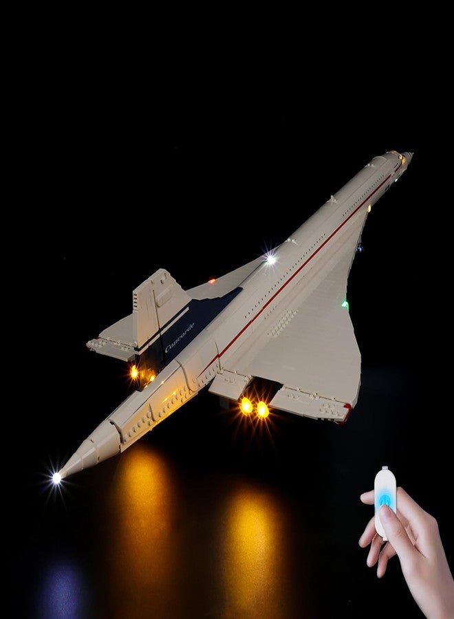 BrickSoul Light Up Kit Compatible with Lego Concorde Model Aircraft 10318 Building Set, Upgrade Wired Dimmable Lighting Accessories for Lego Fans, Not Included 10318 Model - Image 1